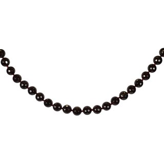 Edelstein Kette Granat, facettiert Ø ca. 10 mm, ca. 47,5 cm, 925oo Silber