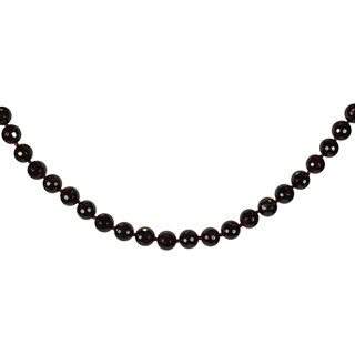 Edelstein Kette Granat, facettiert  ca. 10 mm, ca. 47,5 cm, 925oo Silber