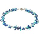 Blütenranken Collier Perlmutt - Aqua -...
