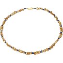 Funk-Collier Frhlingskette, Goldfarbene Keshi Perlen mit...