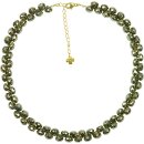 Edelstein Kette Pyrit, Tropfen, 925oo Silber vergoldet,...