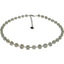 Edelstein Kette Prasolith, Würfelform, 925oo Silber...