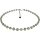 Edelstein Kette Prasolith, Würfelform, 925oo Silber , ca. 43,5 - 49 cm