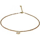 Funk-Collier Edelstein Kette - Goldquarz facettiert mit...