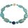 Edelsteincollier Howlith Türkis mit Lapis Lazuli, 925oo Si Schloß, ca, 60 cm