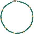 Funk-Collier Amazonitkette mit Bernstein, 925oo Silber...