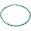 Amazonitkette mit Sw. Zuchtperle und Achat, 925oo Silber...