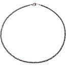 Funk-Collier schwarz-brauner Spinell facettiert, 925 SI....