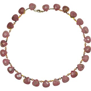 Funk-Collier Rhodonit facettiert, Fluperle, Achat, ca. 44 cm, 925oo Silber