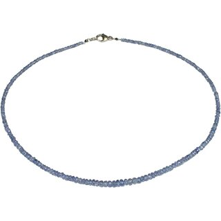 Tansanit facettiert Natur, ca. 46 cm, ca. 55 Karat,925oo Silber Schloss