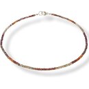 Funk-Collier Edelsteinkette Tundru Granat, Rondell-Form,...
