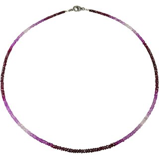 Funk-Collier facettierter Rubin im Farbverlauf gefdelt, ca. 46 cm, 925oo Si-verg. Schlo, Damen