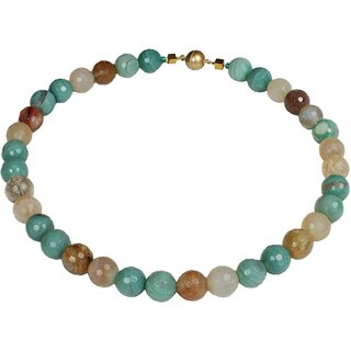 Green Shadow Achat facettiert, Rutilquarz, Magnetschl., ca. 44 cm, 12 mm, Damen