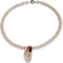 Funk-Collier Rosa Bambuskoralle mit Himmelstrompete...