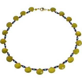 Funk-Collier Koreanische Jade mit Rubin, Saphir und Apatit, 925oo Silber Schloss, Damen