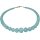 Funk-Collier Edelstein Kette Aquamarin facettiert, ca. 52,5 cm, Silber Schloß, Damen