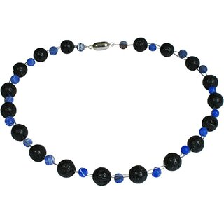 Light & Comfort Lavastein, blauer Struktur-Achat, Magnetschlo, 42 cm, Damen