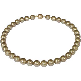 Tamouree Muschelkernperle, Ø ca. 12 mm, Magnetschl., golden Moments, ca. 46 cm