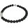 Funk-Collier Design Kette echter Lavastein, Ø 14 mm, Bergkristall matt, Silber, ca. 44.5 cm