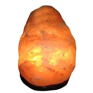 3,0 - 4,0 kg Salzlampe Bosalla® mit Palisander-Holz Sockel, Salz Leuchte mit 175 cm Kabel weiß