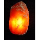 3,0 - 4,0 kg Salzlampe Bosalla® mit Palisander-Holz Sockel, Salz Leuchte mit 175 cm Kabel weiß