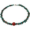 Funk-Collier Edelsteinkette Trkis, Schaumkoralle,...