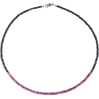Funk-Collier Edelsteinkette Flamenco - Rubin mit Spinell facettiert, ca. 45 cm, Damen
