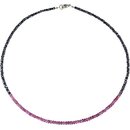 Funk-Collier Edelsteinkette Flamenco - Rubin mit Spinell...