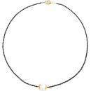 Funk-Collier facettierter, Schwarzer Spinell, 925oo SI...