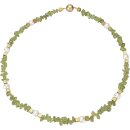 Collier Peridot, Süsswasser Zuchtperle, verg....