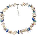 Bltencollier Ssswasser Zuchtperle, Lapis Lazuli,...
