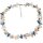 Blütencollier Süsswasser Zuchtperle, Lapis Lazuli, Türkis, ca. 42-48 cm, Silber