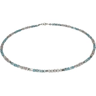 Edelsteincollier Aquamarin / Morganit, 925oo Si Schlo, Damen, ca. 45 cm