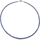 Funk-Collier Edelsteinkette Saphir facettiert, ca. 45.5...