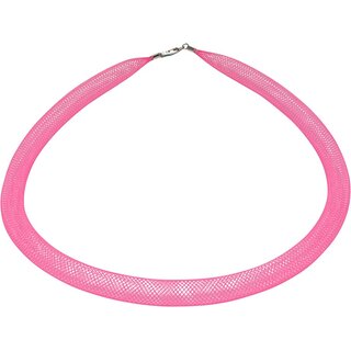 Atelier Funk Mesh Collier Neon Pink, 925oo Silber Schloß, 44 cm, Damen