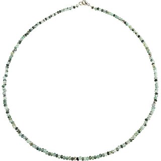 Funk-Collier Smaragd fac, 925oo Silber, ca. 43.5 cm, ca. 24 Karat