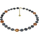 blauer Struktur-Achat mit Coinperle, 925oo Si verg....