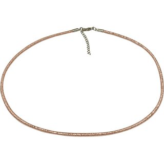 Textil Halsreif, metallic-Look ca. 43 - 46.5 cm, Karabiner, Ros