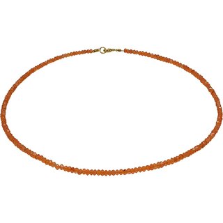 Funk-Collier Edelsteinschmuck Feuerkarneol facettiert, 925oo SI. verg. Schloss, ca, 44.5 cm