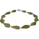 Funk-Collier Edelsteinkette Jade(Nephrith), versilberter...