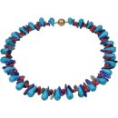 Funk-Collier Edelsteinschmuck Howlith-Trkis, Lapis...