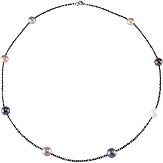 Funk-Collier Edelsteinkette Spinell facettiert, Tamouree MKP, 925oo Silber Schloss, ca. 66 cm