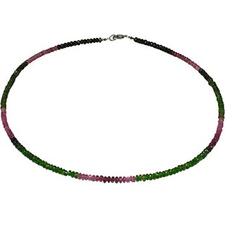 Funk-Collier Edelsteinschmuck rosa & grner Turmalin, facettiert, ca. 60 Karat, ca. 45 cm