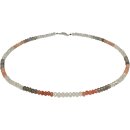 Funk-Collier Edelsteinkette Mondstein facettiert, bunt,...