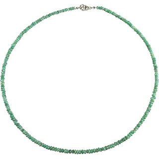 Funk-Collier Edelsteinkette Smaragd, ca. 45 Karat, 925oo SI. Schlo, ca. 45.5 cm
