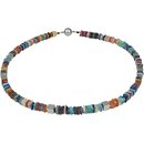 Exklusives Edelsteincollier Multicolor, Magnetschloss,...