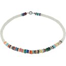 Exklusives Edelsteincollier Mondstein, Multicolor,...