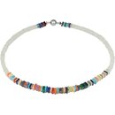 Exklusives Edelsteincollier Mondstein, Multicolor,...