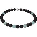 Funk-Collier Edelsteinkette Lavastein, Amazonit,...