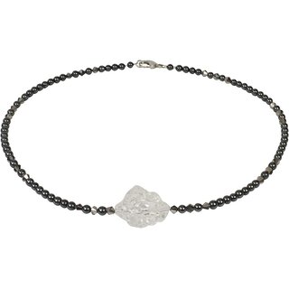 Funk-Collier Edelsteinkette Hmatit mit Acryl Design Element, ca. 44.5 cm, Damen